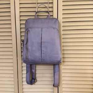 American Leather Blue Leather Backpack